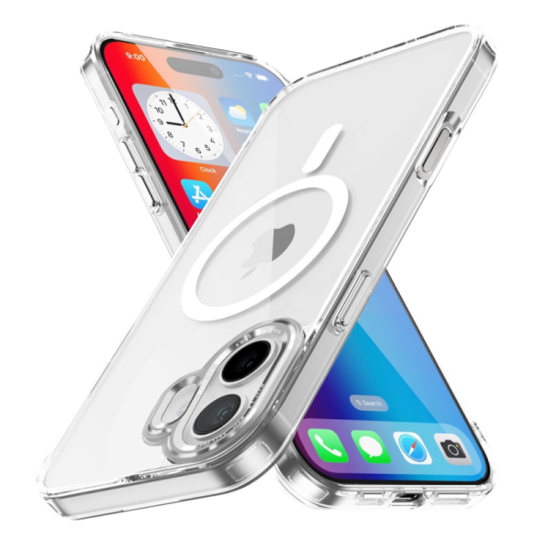 "Tubi" MagSafe kõva silikoonist (TPU) ümbris - läbipaistev (iPhone 16)