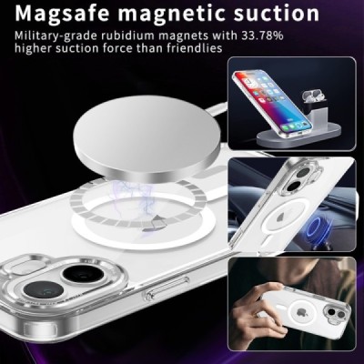 "Tubi" MagSafe kõva silikoonist (TPU) Apple iPhone 16 läbipaistev kaaned - ümbris | Priedai.lt