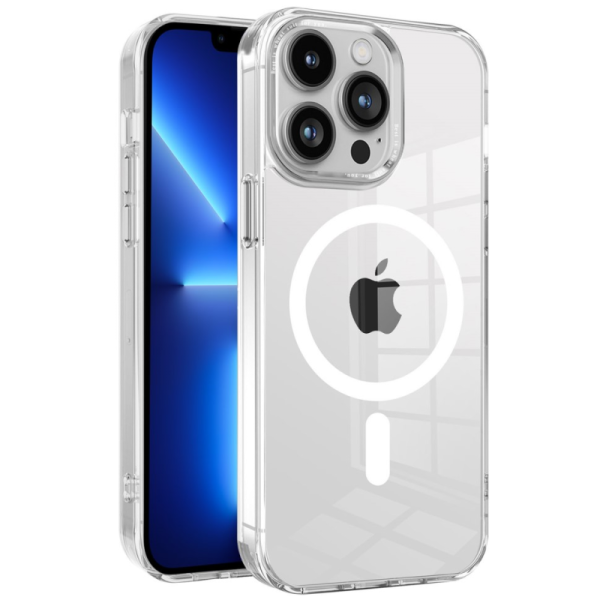 "Tubi" MagSafe kõva silikoonist (TPU) ümbris - läbipaistev (iPhone 15 Pro Max)