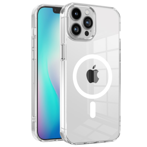 "Tubi" MagSafe kõva silikoonist (TPU) ümbris - läbipaistev (iPhone 15)