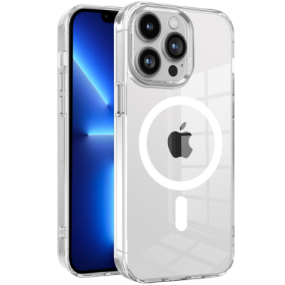 "Tubi" MagSafe kõva silikoonist (TPU) Apple iPhone 15 Pro läbipaistev kaaned - ümbris | Priedai.lt
