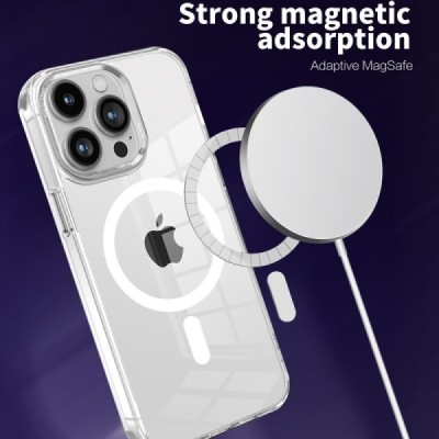 "Tubi" MagSafe kõva silikoonist (TPU) Apple iPhone 15 Pro läbipaistev kaaned - ümbris | Priedai.lt