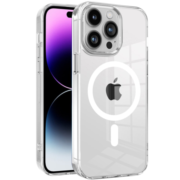 "Tubi" MagSafe kõva silikoonist (TPU) ümbris - läbipaistev (iPhone 14 Pro Max)