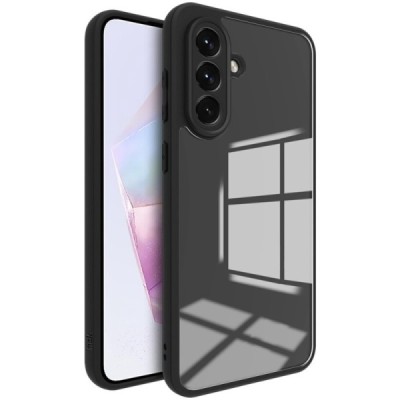 Samsung Galaxy A56 "Imak" kõva silikoonist TPU läbipaistev (servad must) ümbris | Priedai.lt