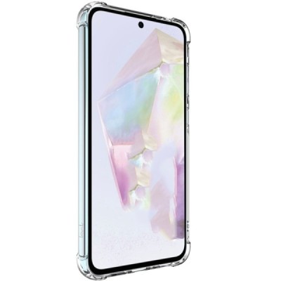 Samsung Galaxy A56 "Imak" tugevdatud kaitse kõva silikoon TPU läbipaistev ümbris - tagakülg | Priedai.lt
