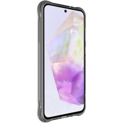 Samsung Galaxy A56 "Imak" tugevdatud kaitse kõva silikoon TPU airbag läbipaistev ümbris - hall | Priedai.lt