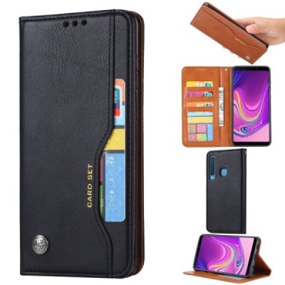 Samsung Galaxy A9 2018 Boyu Solid nahk must kaaned - rahakott | Priedai.lt