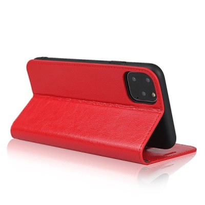 Solidus Apple iPhone 11 Pro Max sarkans ādas atlokamais futrālis | Priedai.lt
