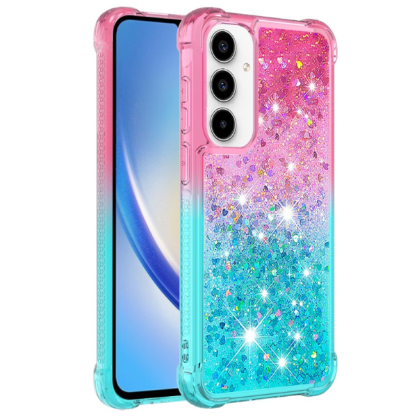 "Yibo" Shine kõva silikoonist (TPU) ümbris - roosa/sinine (Galaxy A36)
