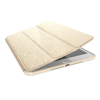 Prabangus „HOCO“ Cube serijos kieto silikono (TPU) atverčiamas auksinis Apple iPad Air 2 dėklas / Priedai.lt