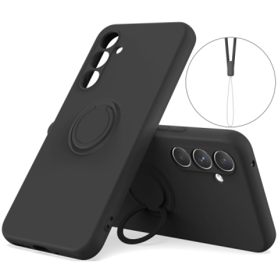 Samsung Galaxy A35 „Ring“ Kickstand (TPU) juodas dėklas - nugarėlė | Priedai.lt