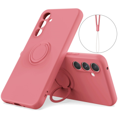Samsung Galaxy A35 "Ring" Kickstand (TPU) punane ümbris - tagakülg | Priedai.lt