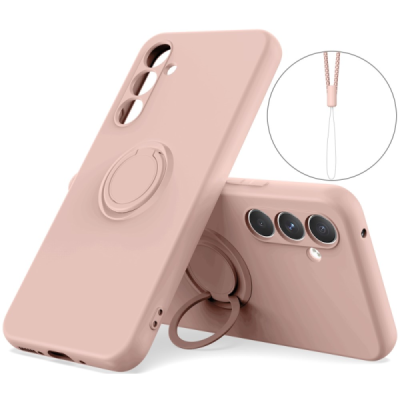 Samsung Galaxy A35 "Ring" Kickstand (TPU) roosa ümbris - tagakülg | Priedai.lt