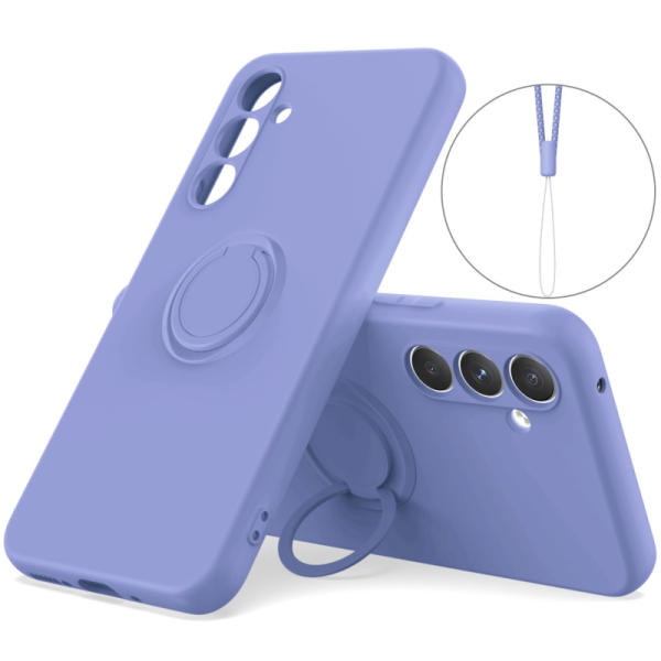 "Dechen" Ring Kickstand kõva silikoon (TPU) ümbris - lilla (Galaxy S24)