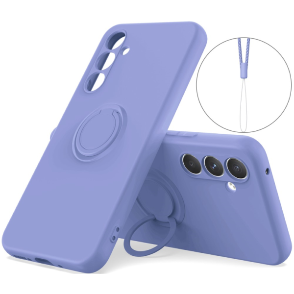 "Dechen" Ring Kickstand kõva silikoon (TPU) ümbris - lilla (Galaxy A15)