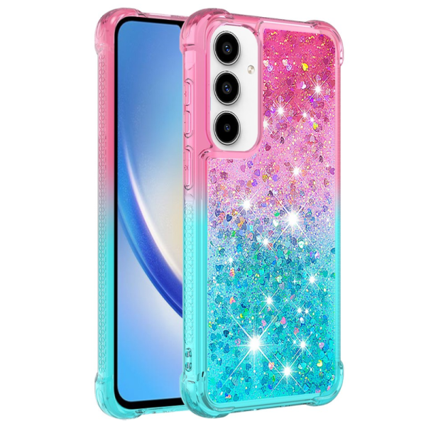 "Yibo" Shine kõva silikoonist (TPU) ümbris - roosa/sinine (Galaxy A56)