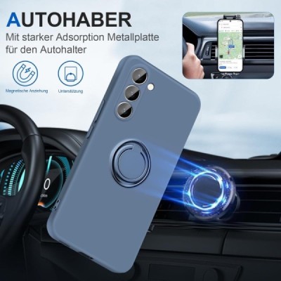 Samsung Galaxy S24 "Dechen" Ring Kickstand kõva silikoon (TPU) ümbris - sinine | Priedai.lt
