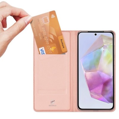 Samsung Galaxy A56 / A36 "Dux Ducis" Skin nahk roosa kaaned - rahakott | Priedai.lt