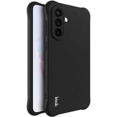 Samsung Galaxy A36 "Imak" tugevdatud kaitse kõva silikoon matt TPU must ümbris - tagakülg | Priedai.lt