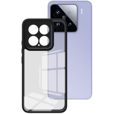 Xiaomi 15 "Imak" kõva silikoonist TPU läbipaistev (servad must) ümbris | Priedai.lt