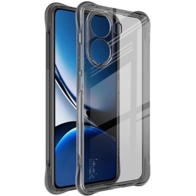 Poco X7 Pro 5G, Redmi Turbo 4 5G "Imak" tugevdatud kaitse kõva silikoon TPU airbag hall ümbris - tagakülg | Priedai.lt