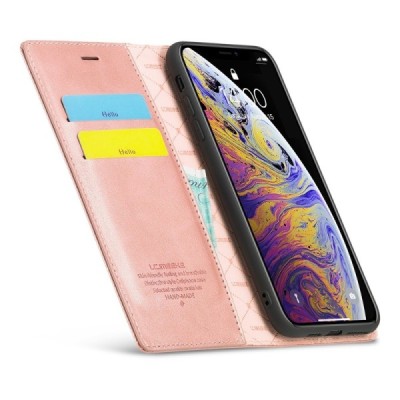 Apple iPhone X (iPhone Xs) LC IMEEKE nahk roosa kaaned - rahakott | Priedai.lt