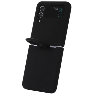 Samsung Galaxy Z Flip4 "Dechen" Ring Kickstand kõva silikoon (TPU) ümbris - must | Priedai.lt