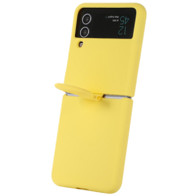 Samsung Galaxy Z Flip4 "Dechen" Ring Kickstand kõva silikoon (TPU) ümbris - kollane | Priedai.lt