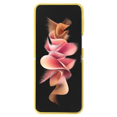Samsung Galaxy Z Flip4 "Dechen" Ring Kickstand kõva silikoon (TPU) ümbris - kollane | Priedai.lt