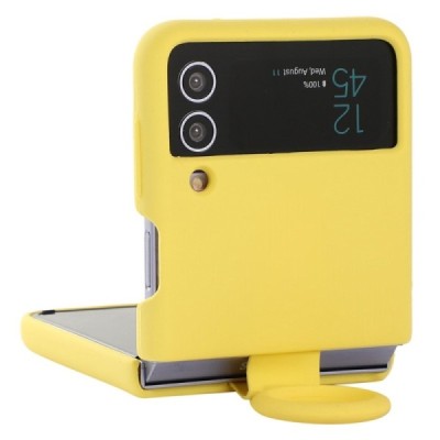 Samsung Galaxy Z Flip4 "Dechen" Ring Kickstand kõva silikoon (TPU) ümbris - kollane | Priedai.lt