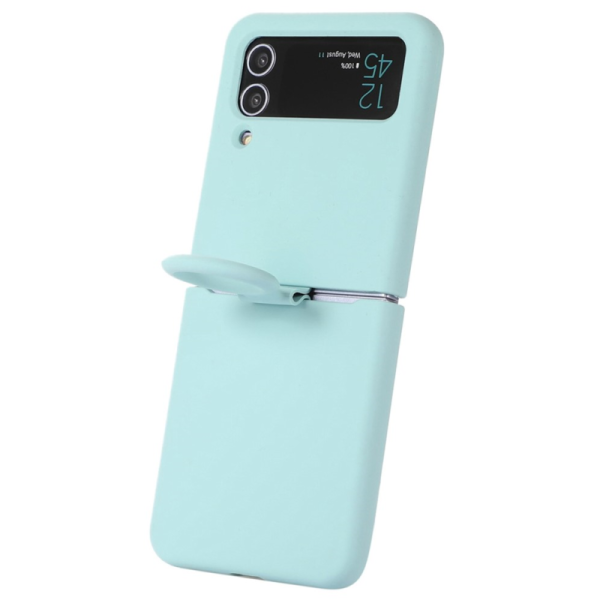 "Dechen" Ring Kickstand kõva silikoon (TPU) ümbris - piparmünt (Galaxy Z Flip4)