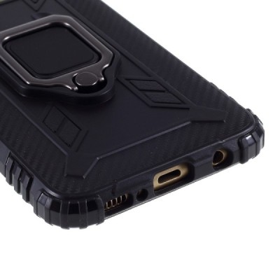 Täiustatud kaitsed "Kickstand" Samsung Galaxy S10e must kõva silikoon (TPU) ja plastikust ümbris | Priedai.lt