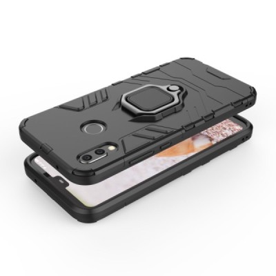 Täiustatud kaitsed "Kickstand" Huawei P20 Lite must kõva silikoon (TPU) ja plastikust ümbris | Priedai.lt