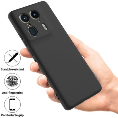 Motorola Edge 50 Ultra 5G "Shell" kõva silikoon (TPU) tagakaane must - ümbris | Priedai.lt