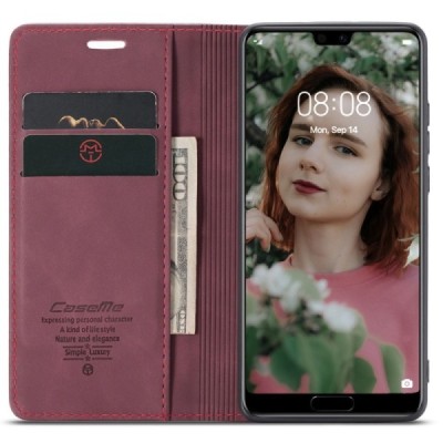 Huawei P20 CaseMe Retro tahke nahk kaaned - burgundia | Priedai.lt