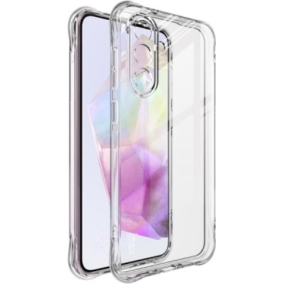 Samsung Galaxy A36 "Imak" tugevdatud kaitse kõva silikoon TPU airbag läbipaistev ümbris - tagakülg | Priedai.lt