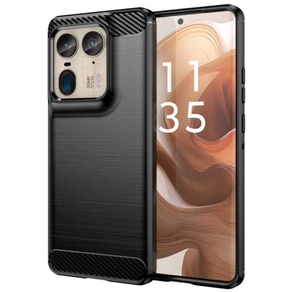 "AILES" Carbon kõva silikoon (TPU) ümbris – must (Edge 50 Ultra 5G)