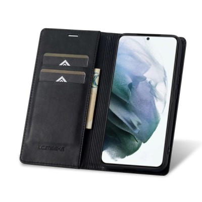 Lc.Imeeke Samsung Galaxy S21 (G991B) must nahast klappümbris | Priedai.lt