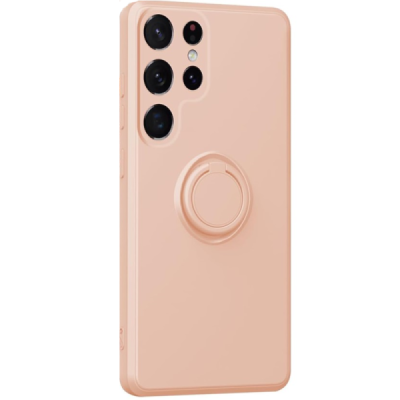 Samsung Galaxy S25 Ultra "Dechen" Ring Kickstand kõva silikoon (TPU) ümbris - roosa | Priedai.lt