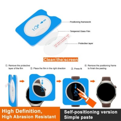 Huawei Watch GT 4 46mm "Imak" 9H karastatud klaasiga tugevdatud kaitse must kaitseklaas 0,3 mm | Priedai.lt
