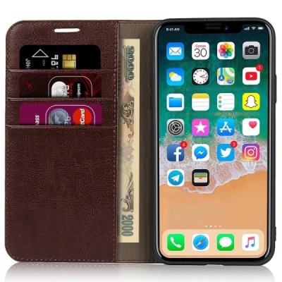 Solidus Apple iPhone 11 pruun ādas atlokamais futrālis | Priedai.lt