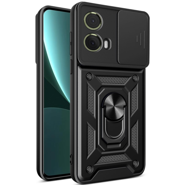 "Mozhi" Kickstand Tugevdatud turvalisus ümbris - must (Motorola Moto G85 5G / S50 Neo 5G)