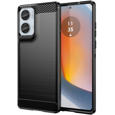 Motorola Moto G85 5G (S50 Neo 5G) "Carbon" kõva silikoon (TPU) tagakaane must - ümbris | Priedai.lt