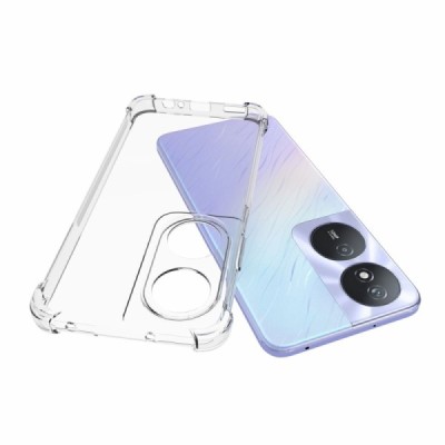 Huawei Honor X7b (Honor 90 Smart) tugevdatud kaitse kõvast silikoonist (TPU) ümbris - läbipaistev | Priedai.lt