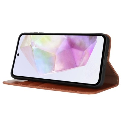 Solidus Samsung Galaxy A56 / A36 pruun ādas atlokamais futrālis | Priedai.lt