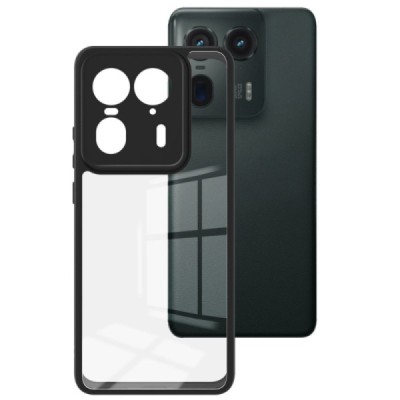 Motorola Edge 50 Ultra "Imak" kõva silikoonist TPU läbipaistev (servad must) ümbris | Priedai.lt