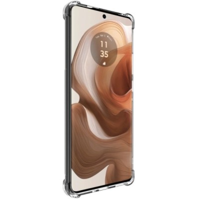 Motorola Edge 50 Ultra "Imak" tugevdatud kaitse kõva silikoon TPU läbipaistev ümbris - tagakülg | Priedai.lt