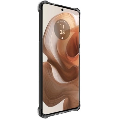 Motorola Edge 50 Ultra "Imak" tugevdatud kaitse kõva silikoon TPU läbipaistev, hall ümbris - tagakülg | Priedai.lt