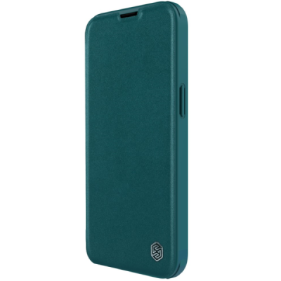 Luksuslik Nillkin Qin Pro seeria roheline nahast klapiga ümbris Apple iPhone 14-le | Priedai.lt