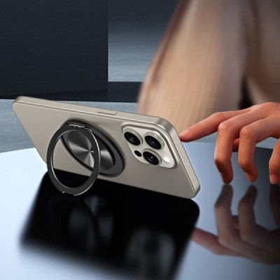 "Airai" Aluminum Kickstand telefonihoidja - must | Priedai.lt